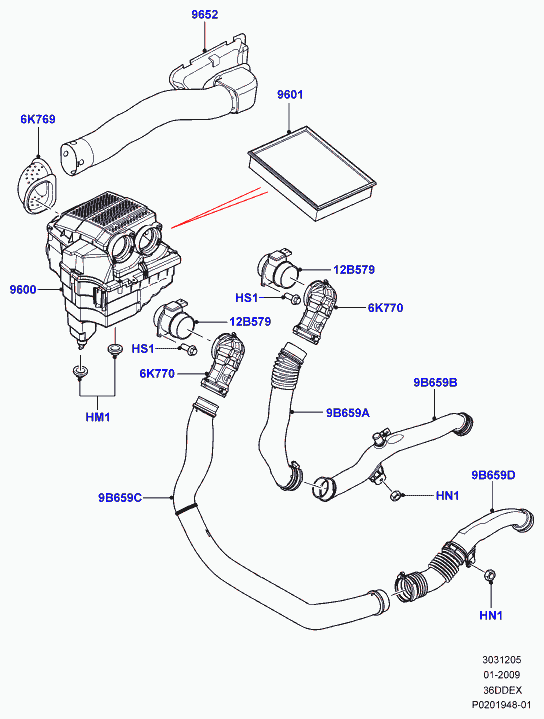 Rover PHE 0001 12 - Air cleaner, 3.6 v8 32v dohc efi diesel, l320 range rover sport,: 1 pcs. autospares.lv