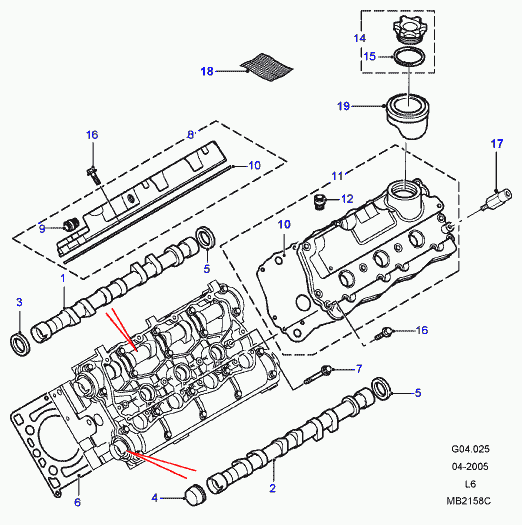 Lotus LUC100220L - Camshaft, camshaft cover, 2.5 kv6 petrol, automatic transmission: 4 pcs. autospares.lv