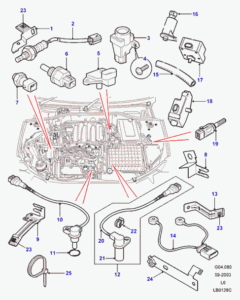 Rover MHK101001 - Sensors, 2.5 kv6 petrol, automatic transmission: 1 pcs. autospares.lv