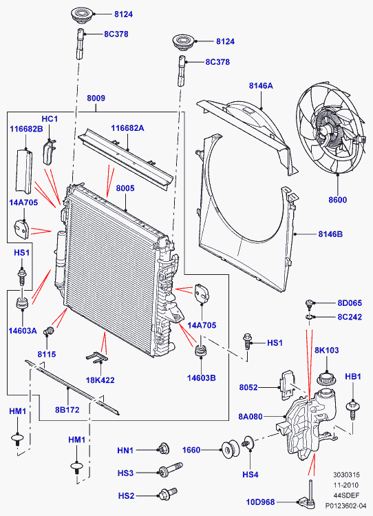 Austin PCC500093 - Radiator/coolant overflow container, 4.4 aj petrol v8, l319 disc: 1 pcs. autospares.lv