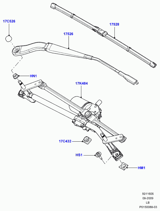 Rover LR 008818 - Windscreen wiper: 1 pcs. autospares.lv