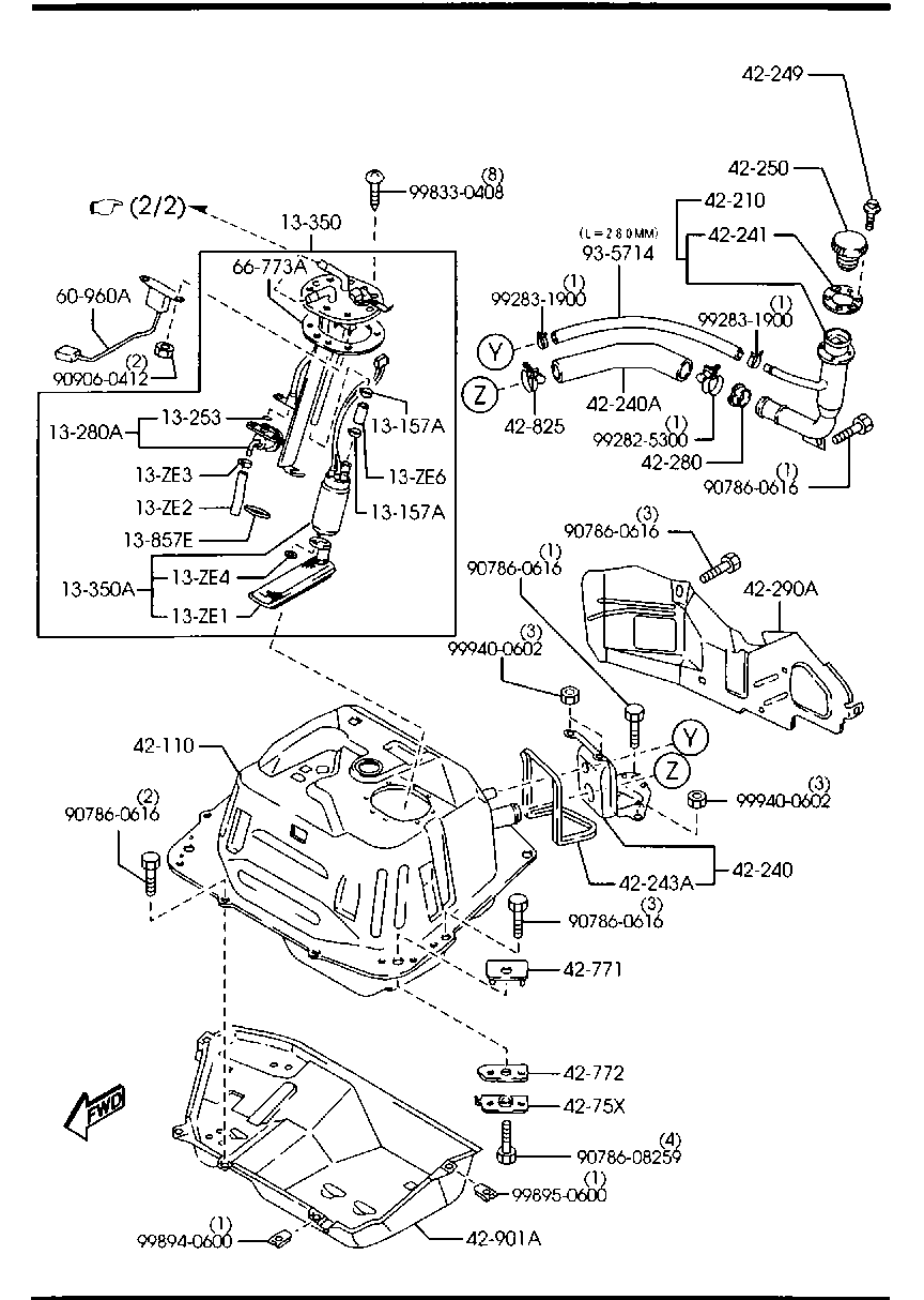 MAZDA BP4W-13-35ZG - Fuel Pump autospares.lv