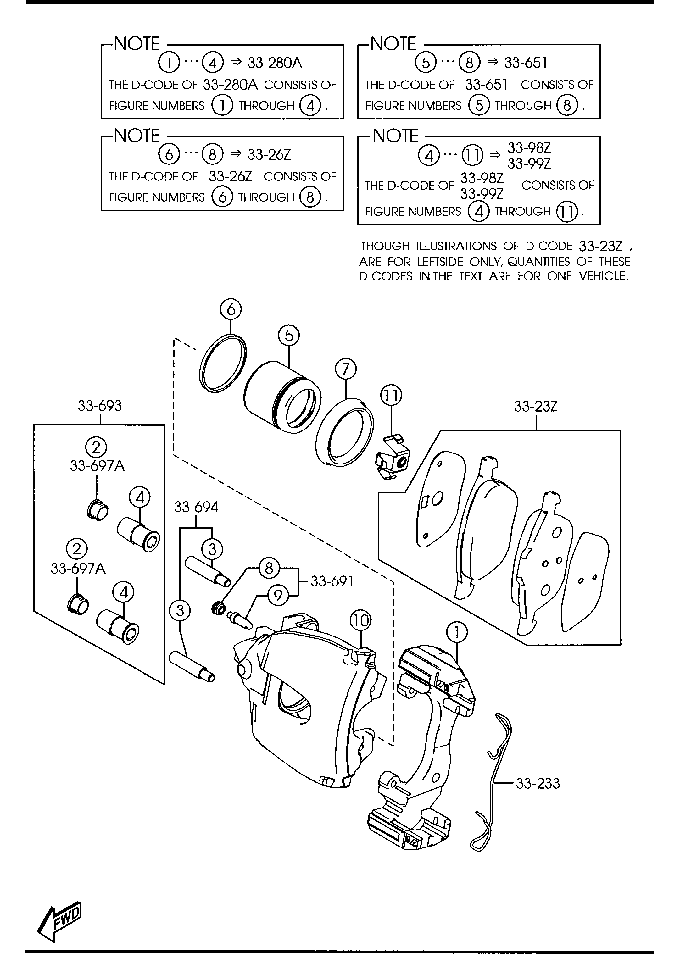 FORD B3YH-33-23ZA - 3310a  - front brake mechanisms 01/02: 001 pcs. autospares.lv