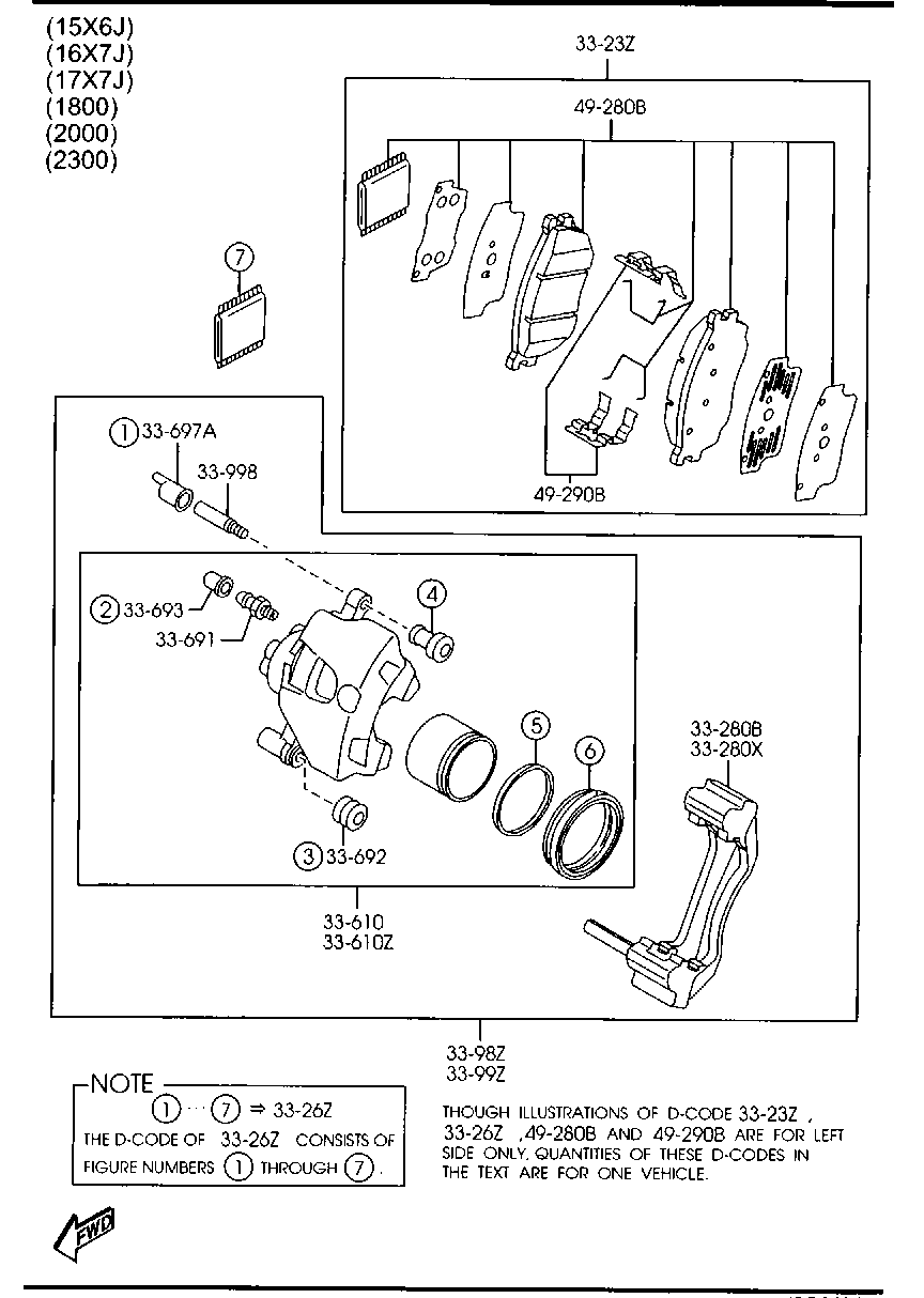 MAZDA GJYE-33-29ZC - Front brake mechanisms [01/02]: 1 pcs. autospares.lv