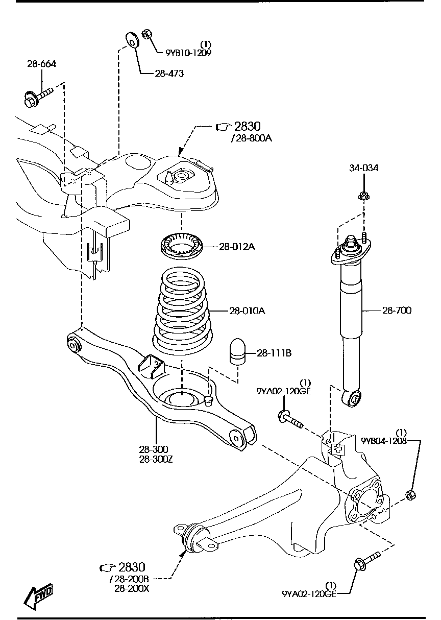 MAZDA EG21-28-300 - Rear suspension mechanisms: 1 pcs. autospares.lv