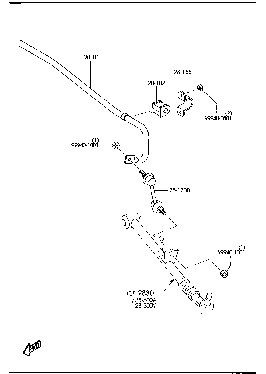MAZDA F151-28-170 - Rear stabilizer: 2 pcs. autospares.lv