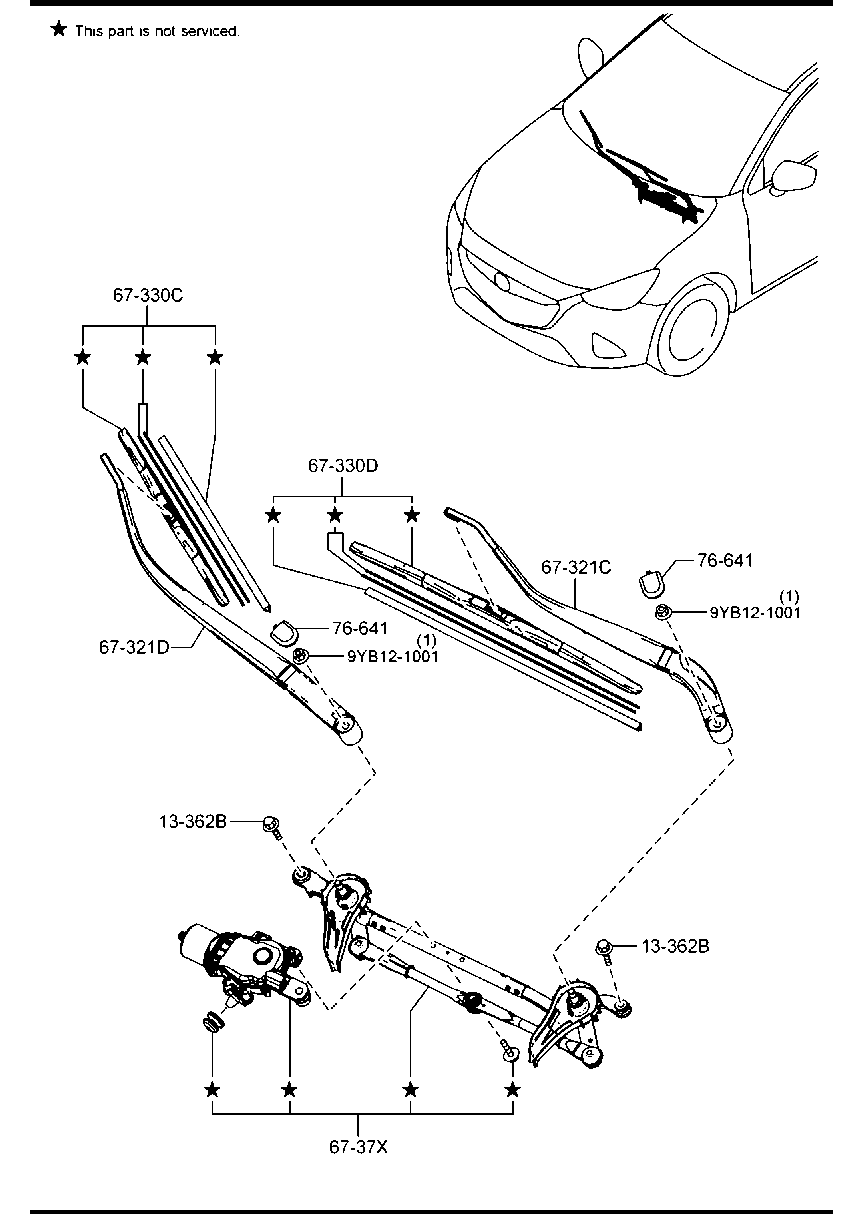 MAZDA DA6C-67-330 - Windshield wipers: 1 pcs. autospares.lv