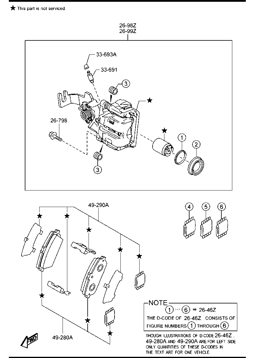 MAZDA NFY7-26-49Z - Rear brake mechanisms: 1 pcs. autospares.lv