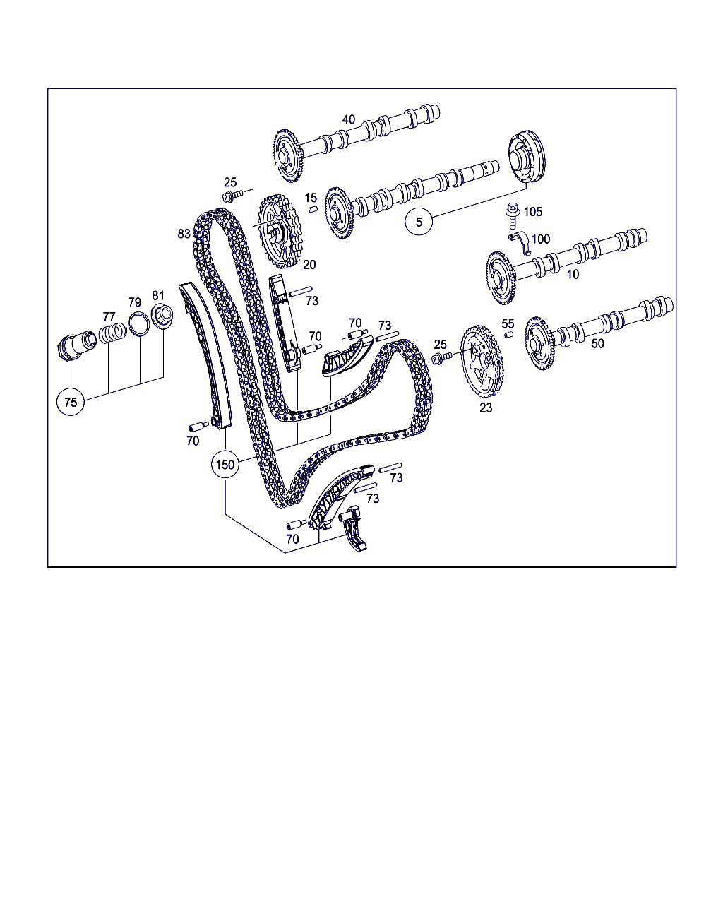 Mercedes-Benz A 646 050 02 49 - Camshaft and chain drive: 001 pcs. autospares.lv