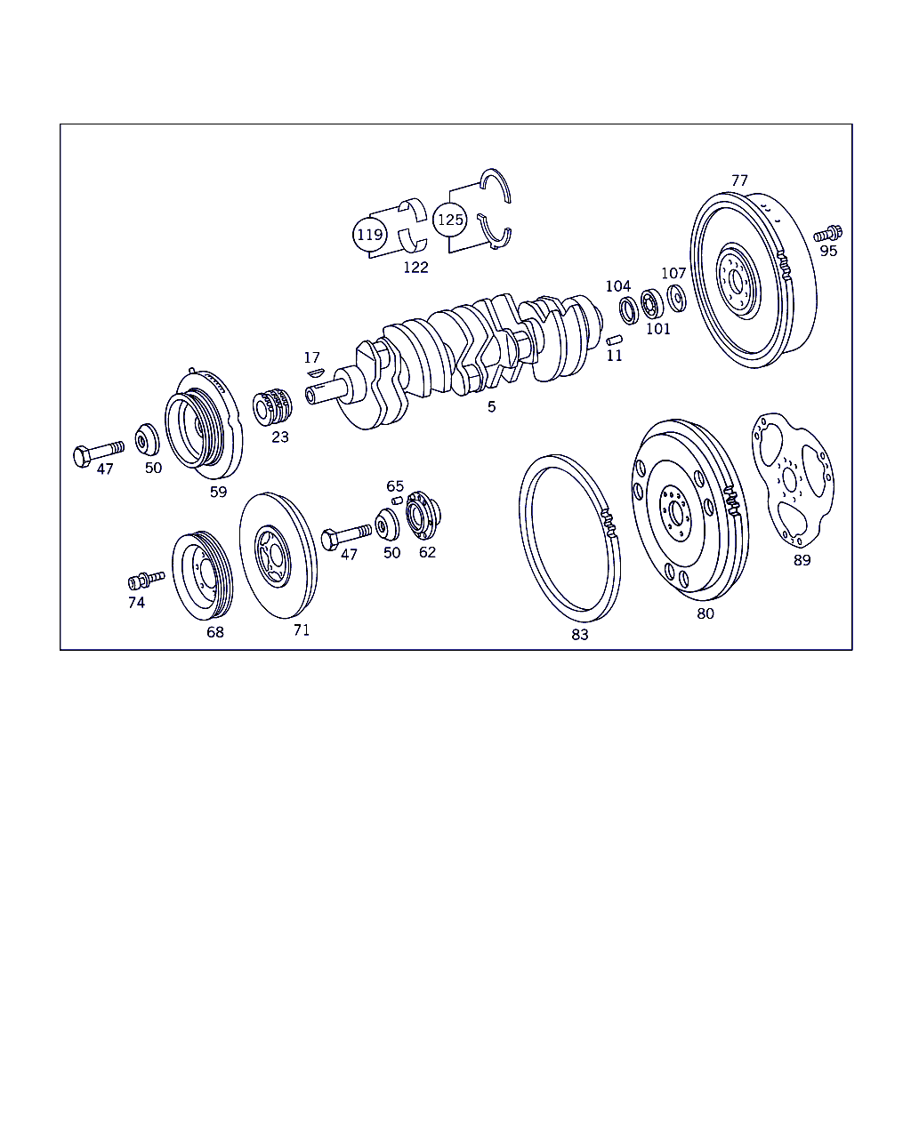 Mercedes-Benz A 602 030 11 03 - Crankshaft and flywheel: - pcs. autospares.lv