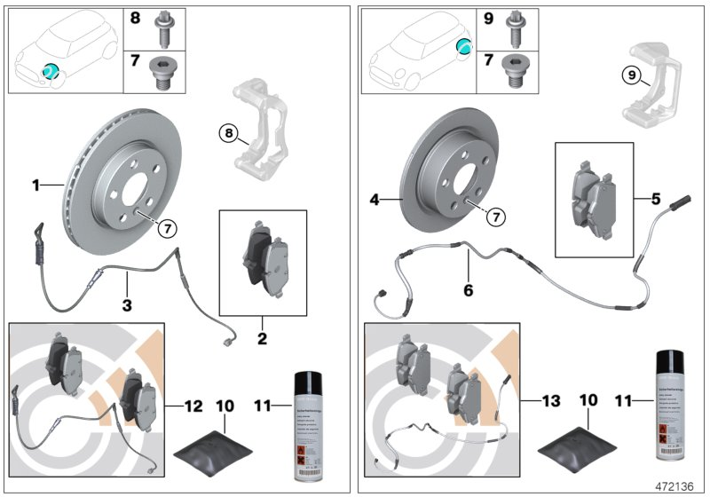 Mini 34116794056 - Service, brakes: 1 Kit pcs. autospares.lv