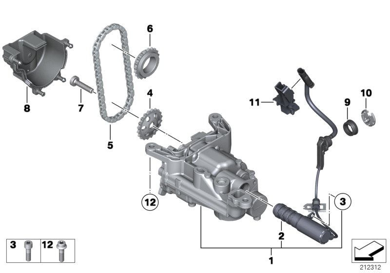 Mini 11 41 7 548 872 - Lubrication system/oil pump with drive: 1  pcs. autospares.lv