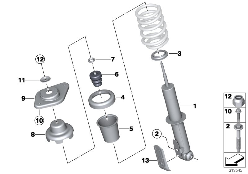 Mini 33 52 6 853 964 - Single components for rear spring strut: 2  pcs. autospares.lv