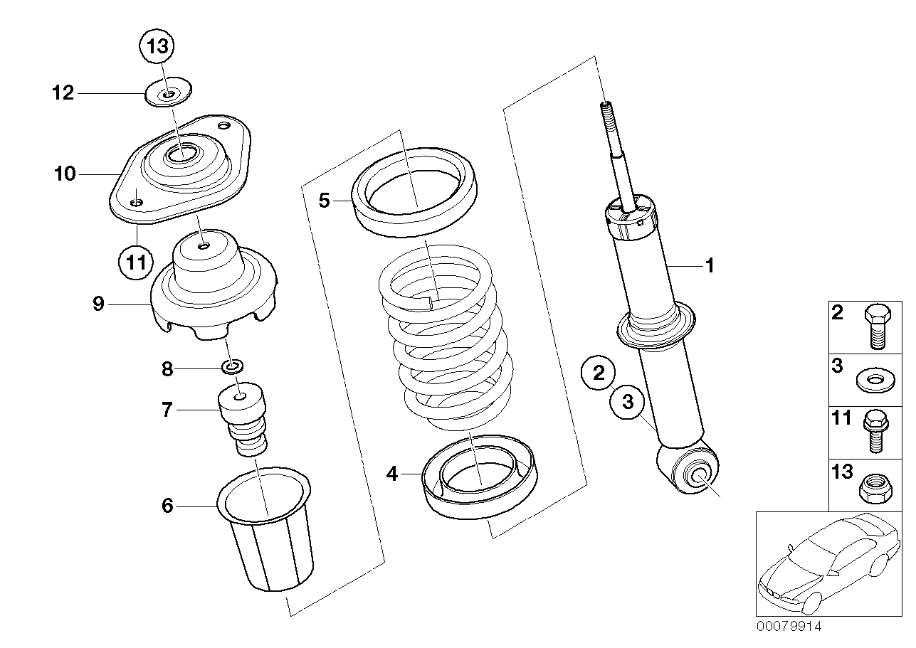 Mini 33 50 6 764 912 - Single components for rear spring strut: 2  pcs. autospares.lv