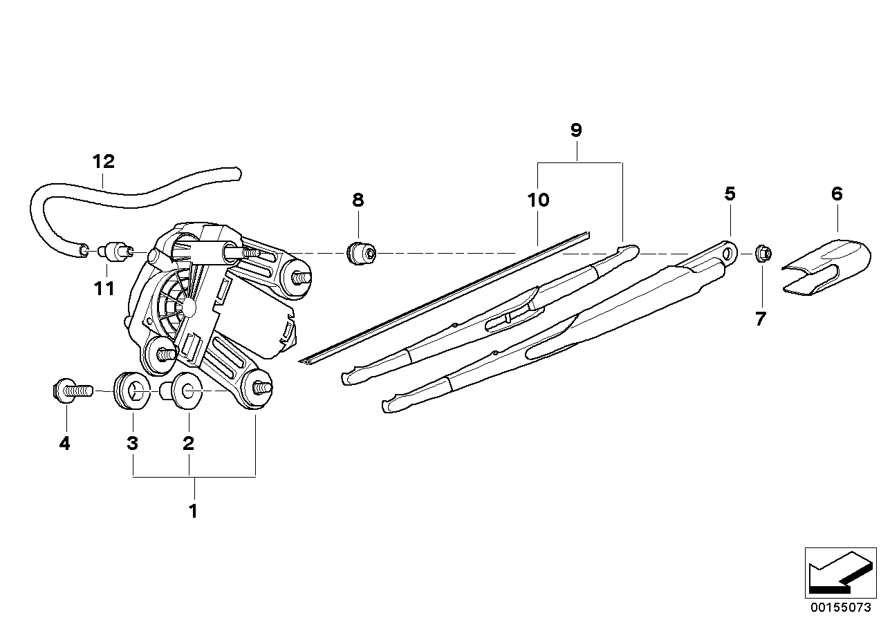 BMW 61627079943 - Single parts for rear window wiper: 1  pcs. autospares.lv