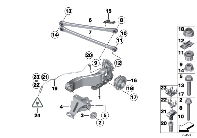Mini 31 10 6 773 005 - Rr axle support, wheel susp.,whl bearing: 2  pcs. autospares.lv