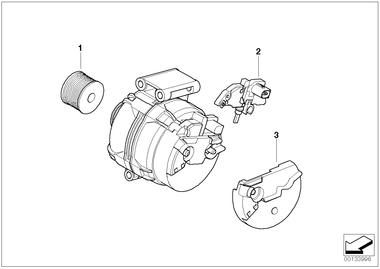 BMW 12 31 7 531 386 - Alternator, individual parts 100/110a: 1  pcs. autospares.lv