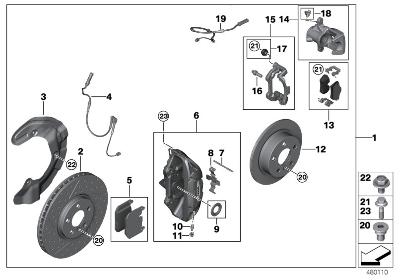 Mini 34216871299 - Sports brake retrofit kit: 1 Kit pcs. autospares.lv