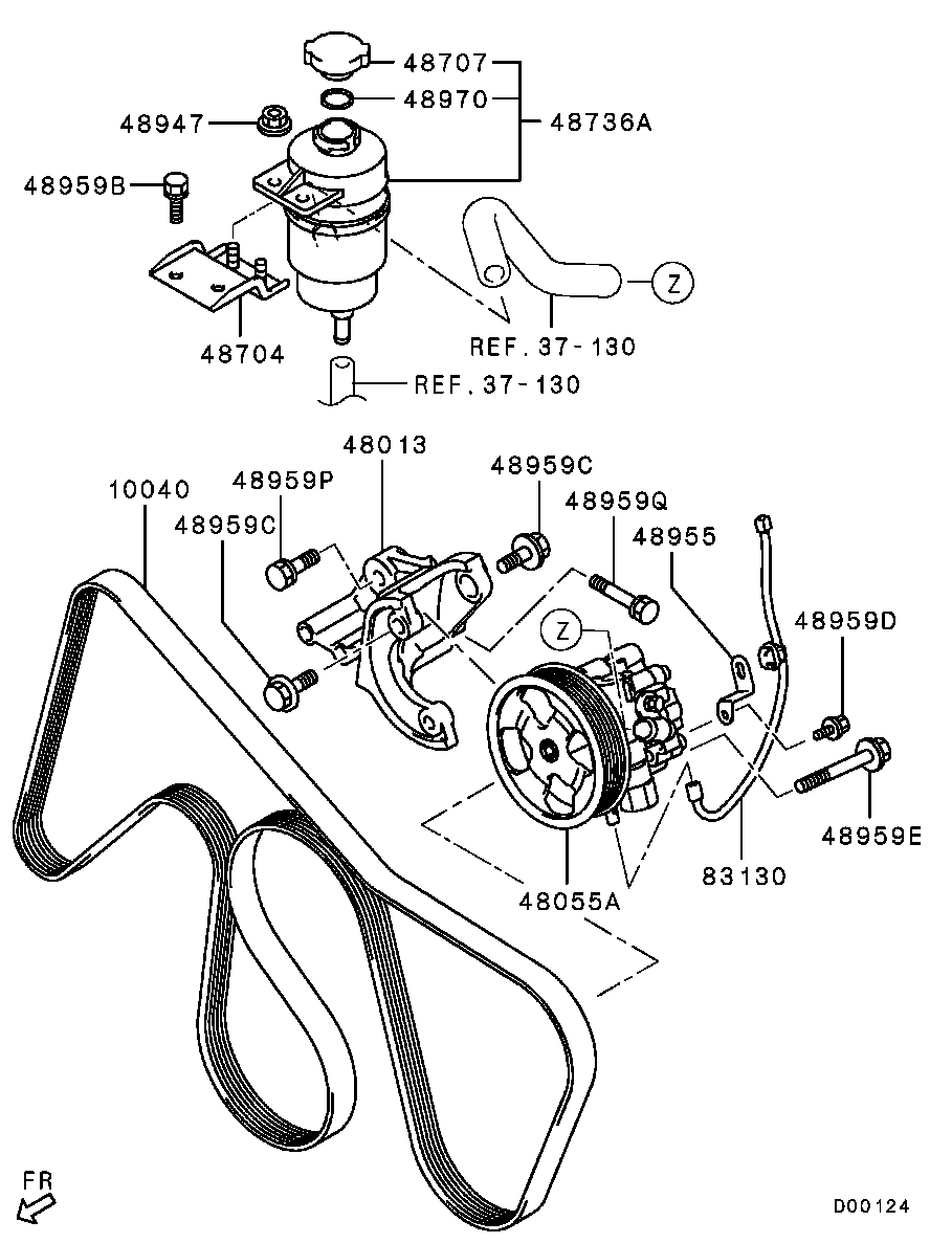 Mitsubishi MN183597 - Steering - power steering oil pump: 01 pcs. autospares.lv