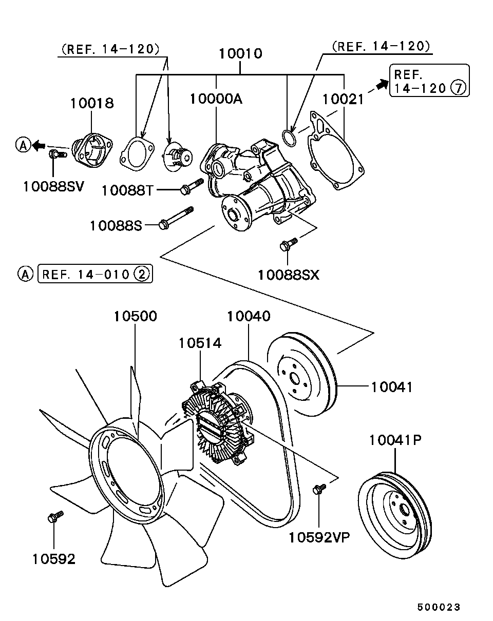 Hyundai MD997150 - Cooling - water pump: 01 pcs. autospares.lv