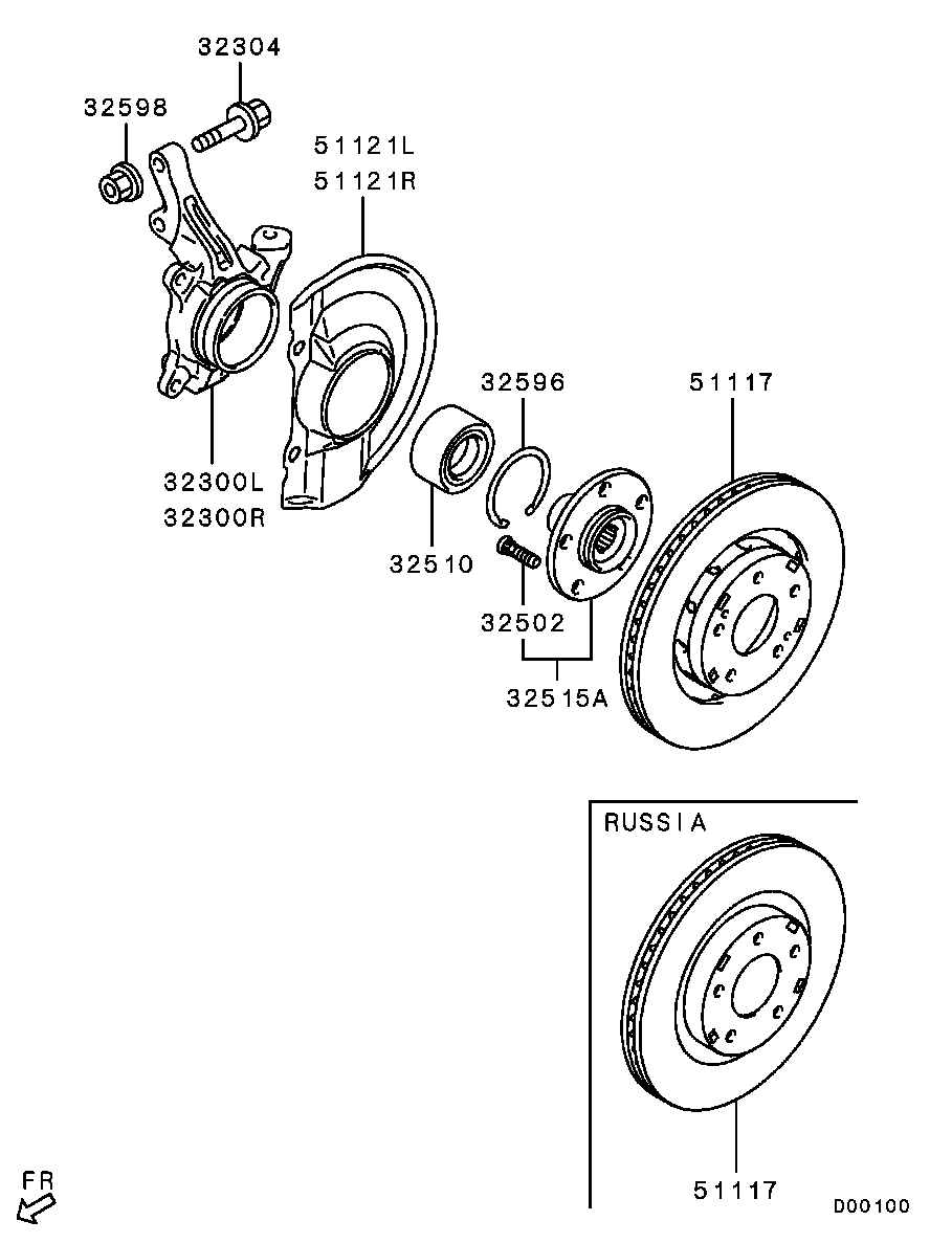 Chrysler 4615A178 - Brake - front wheel brake: 02 pcs. autospares.lv