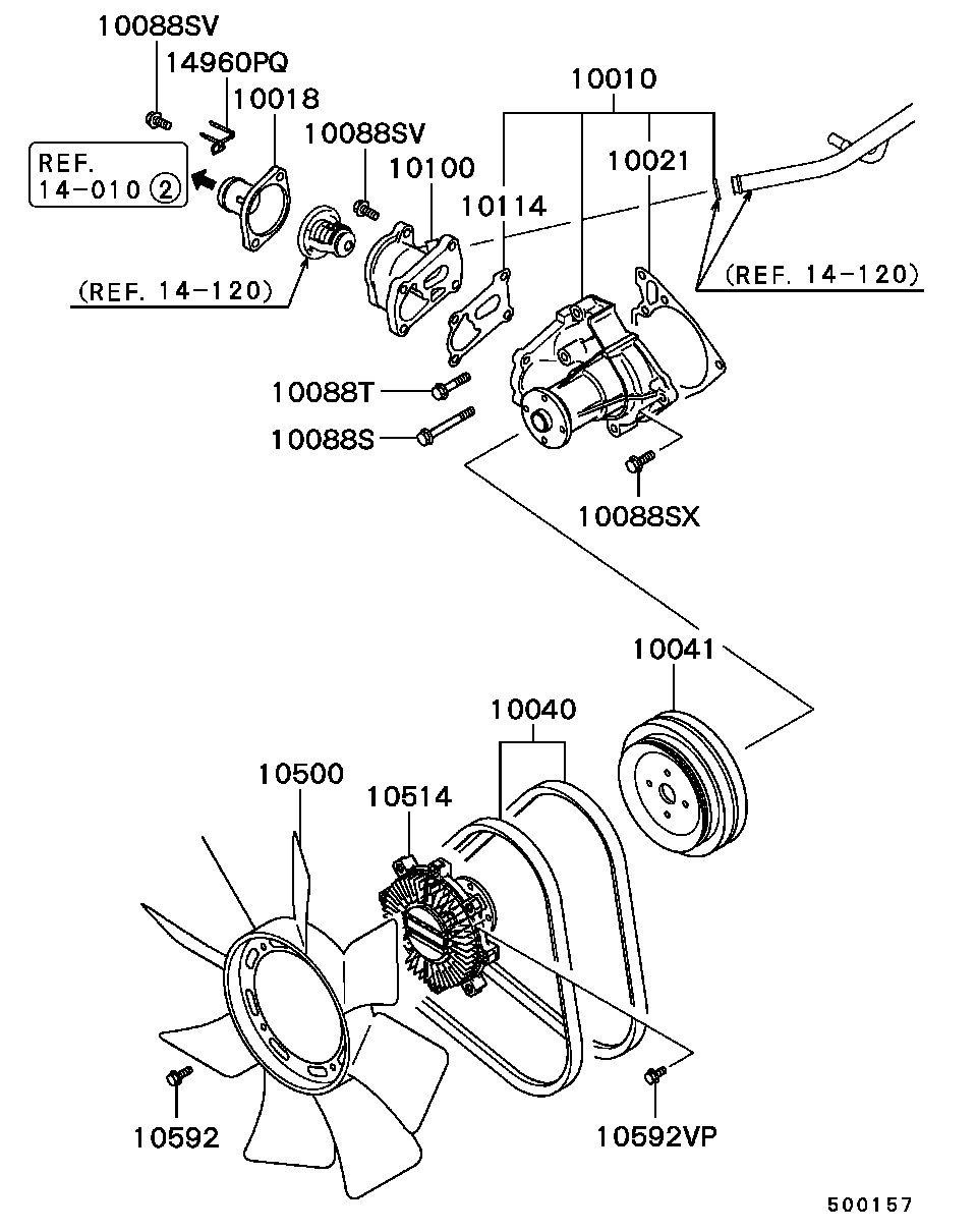 Hyundai MD972002 - Cooling - water pump: 01 pcs. autospares.lv