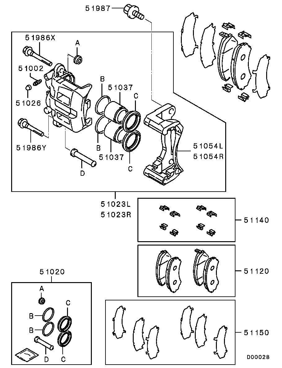 Mitsubishi 4605A041 - Brake Pad Set, disc brake autospares.lv