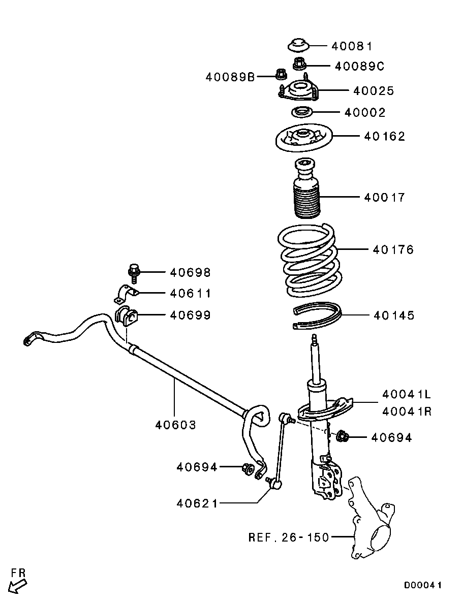 Mitsubishi 4060A049 - Front suspension - front susp strut & spring: 01 pcs. autospares.lv