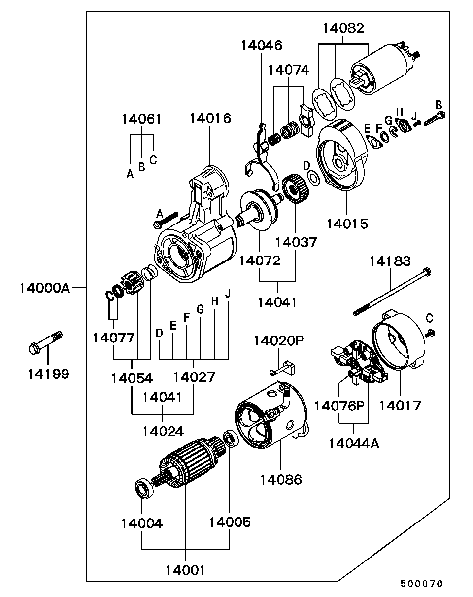 Mitsubishi MD607791 - Engine electrical - starter: 01 pcs. autospares.lv