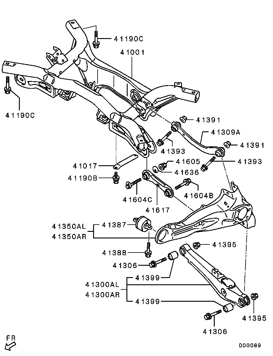 Mitsubishi 4113A037 - Rear suspension - rear susp: 01 pcs. autospares.lv