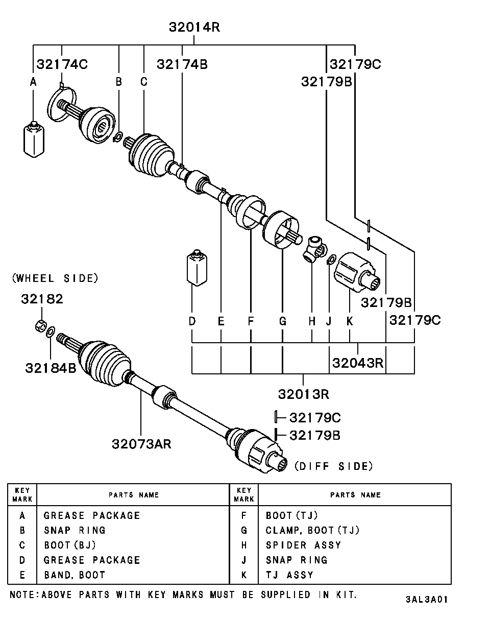 OM MR263174 - Joint, drive shaft autospares.lv