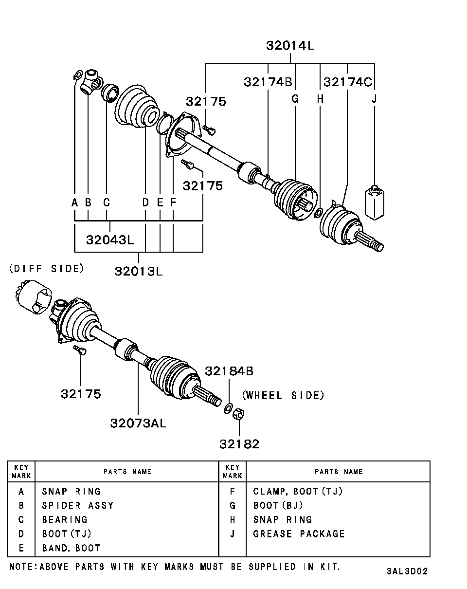 OM MR111365 - Front axle - front axle drive shaft: 01 pcs. autospares.lv