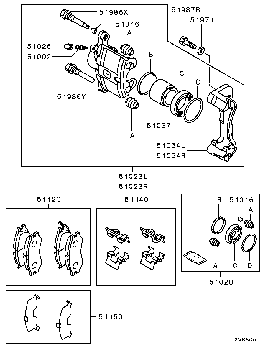 Suzuki MR389533 - Brake Pad Set, disc brake autospares.lv