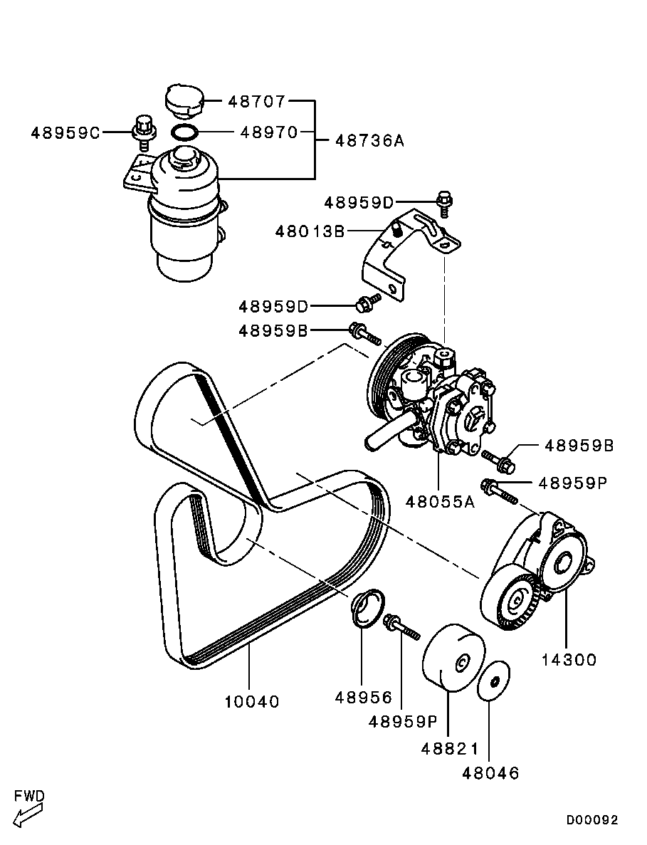 Mitsubishi 4451A020 - Steering - power steering oil pump: 01 pcs. autospares.lv