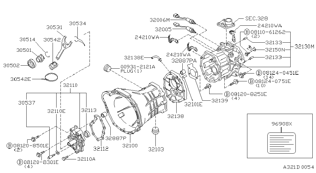 NISSAN 30502-45P00 - Transmission case & clutch release; ; fs5r30a: 01 pcs. autospares.lv