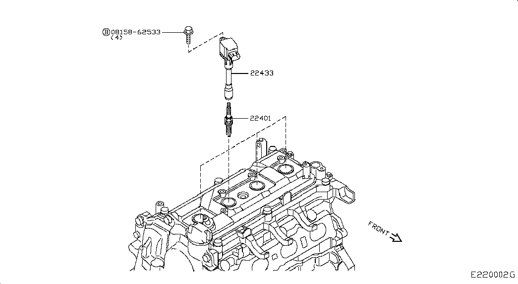 NISSAN 22401-1VA1C - Ignition system: 04 pcs. autospares.lv