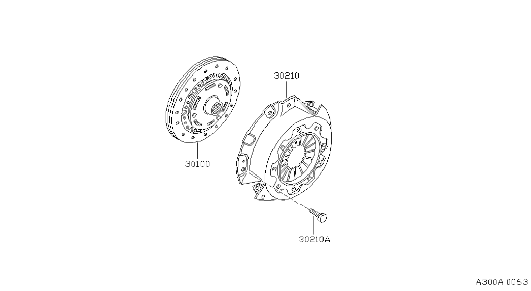 NISSAN 30100-31G02 - Clutch cover,disc & release parts: 01 pcs. autospares.lv