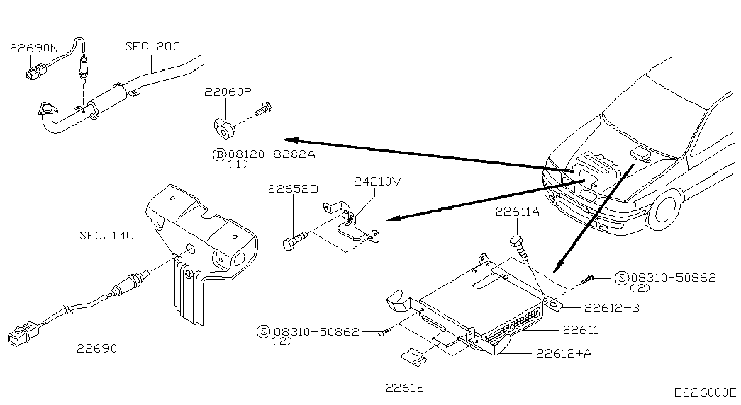 NISSAN 226A07J600 - Lambda Sensor autospares.lv