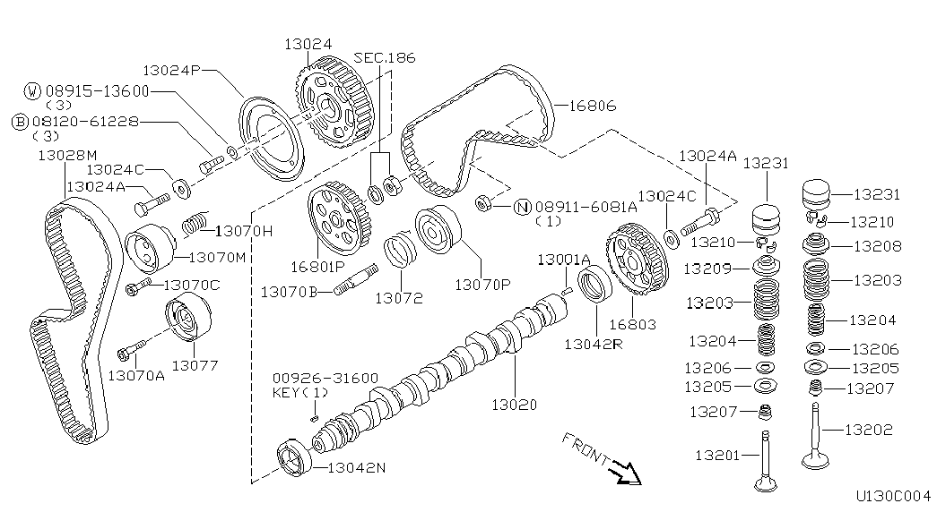 NISSAN 13028 2J600 - Camshaft & valve mechanism: 01 pcs. autospares.lv