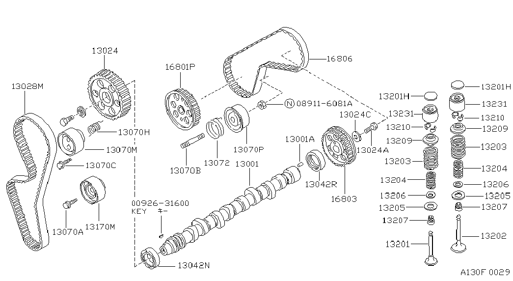 NISSAN 13028 54A01 - Camshaft & valve mechanism: 01 pcs. autospares.lv