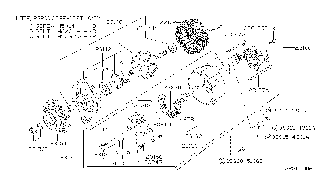 NISSAN 23120-61502 - Bearing autospares.lv