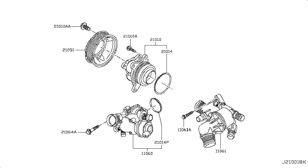 NISSAN 21010-00Q2C - Water Pump autospares.lv