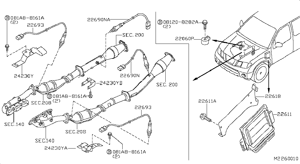 NISSAN 226A0-EA210 - Lambda Sensor autospares.lv