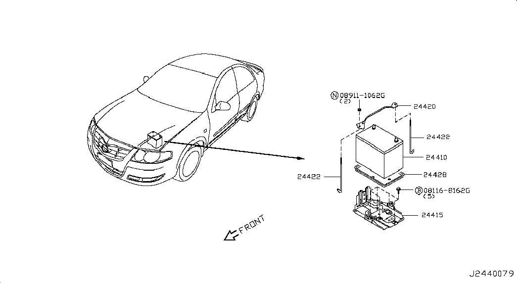 NISSAN 2441095F0C - Starter Battery autospares.lv