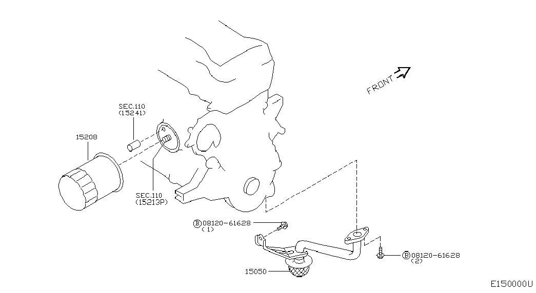 NISSAN 15208-BX00A - Lubricating system: 01 pcs. autospares.lv