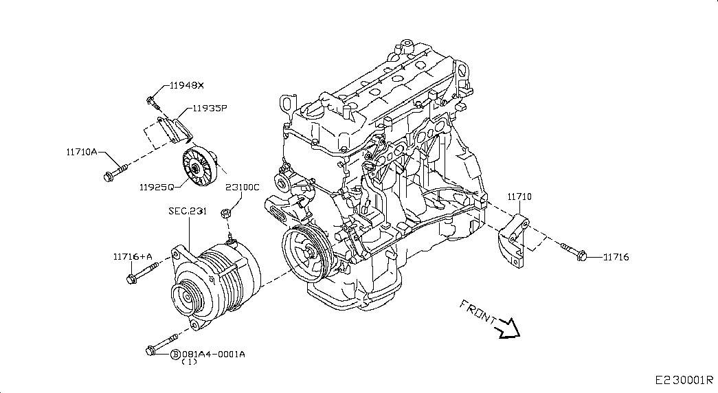 NISSAN 11925-AX010 - Alternator fitting: 01 pcs. autospares.lv