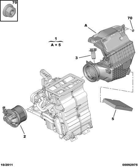 PEUGEOT 6447 TT - Air puller-air entry-module-reducer: 01 pcs. autospares.lv