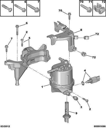 PEUGEOT 1901 99 - Strainer filter priming pump: 01 pcs. autospares.lv