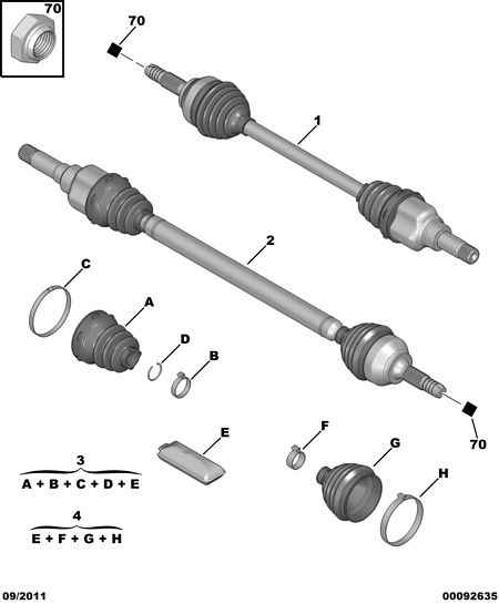 PEUGEOT 3272 HP - Driveshaft: 01 pcs. autospares.lv