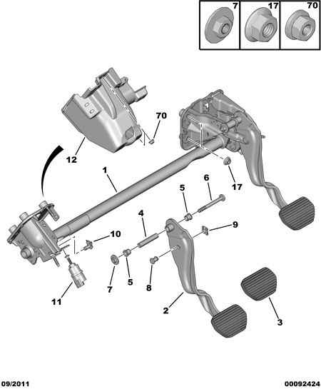 CITROËN/PEUGEOT 4534 70 - Brake pedal toe board assy contact switc: 01 pcs. autospares.lv